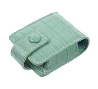 ARTSEWPLY Lipstick Case Makeup Pouch Small Green Textured Pattern Travel Cosmetic Bag with Mirror Portable Lipstick Purse for Women Outdoor Touch-up Storage