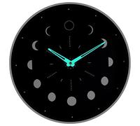 ARTSEWPLY Luminous Wooden Wall Clock Moon Phase Silent Wall Mounted Clock for Living Room Bedroom Office Dining Room Decor