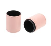 ARTSEWPLY Makeup Brush Organizer Pu Leather Cosmetic Cup Pen Holder Pink Multi-functional Storage Convenient for Cleaning Sl legant Decor for Office Desktop