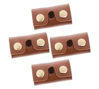 ARTSEWPLY Manual Safety Razor Head Protectors 4pcs Brown Leather Double Edge Razor Head Covers Travel Protective Sheaths for Men’s Shaving Accessories and Blade Storage