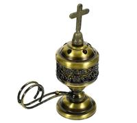 ARTSEWPLY Metal Incense Burner Censer Ornament Desktop Aromatherapy Holder for Home Bedroom Bar Cafe Decor with Smooth Surface and Ancient Fragrance Purifying Air