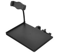 ARTSEWPLY Mic Stand Phone Holder Stable Clamp-on Microphone Stand Tray with Height Adjustment and Raised Edges for Holding Phone and Tools, Plastic, Black