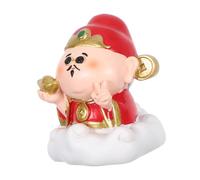 ARTSEWPLY Mini Cai Shen Statue Resin Feng Shui Figurine Handcarved God of Wealth Sculpture for Home Office Decor Attracting Prosperity and Luck