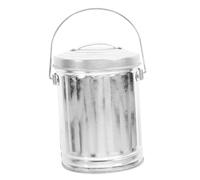 ARTSEWPLY Mini Desktop Trash Can with Lid Tiny Metal Desk Waste Bin for Office and Home Lightweight Reusable Storage Bucket for Cigarette Ash Tissue and Small Trash Vanity Tabletop