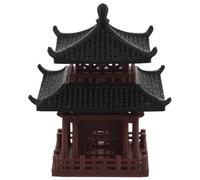 ARTSEWPLY Miniature Chinese Pavilion Figurine Plastic Asian Building Model for Aquarium Bonsai Dollhouse Decor with Realistic Detailing and Traditional Architecture Design