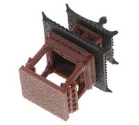ARTSEWPLY Miniature Pavilion Ornament for Fish Tank and Balcony, Brown Plastic Micro Landscape Decoration, Well Constructed and Easy to Clean, for Aquarium and Home Desktop Gardening