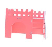 ARTSEWPLY Multifunctional Two Story Hamster House Small Animal Hideout for Guinea Pigs and Chinchillas Sturdy Bite Resistant Cage Accessory with Bright Decorative Design for Play Rest and
