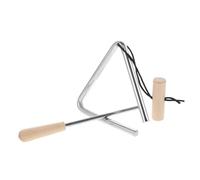 ARTSEWPLY Musical Triangle Percussion Instrument with Wooden Handle 4-inch Triangle Iron Striker Toddler and Adult Music Instrument for Boys and Girls and School Music