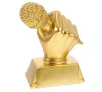 ARTSEWPLY Musical Trophy for Creative Resin Microphone Award Adornment for Party Celebrations and Singing Competitions Durable Design Joyful Childhood Memories