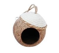 ARTSEWPLY Natural Coconut Shell Birds Nest Hanging House for Small Pets Hamster Squirrel Parrot Living Shelter with Compact Design and Convenient Rope for Cage Use