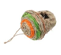 ARTSEWPLY Natural Straw Woven Bird House with Dual Openings for Outdoor Hanging Parakeet Nest Feeder for Garden Porch Handcrafted Breathable Bird Resting and Breeding Home