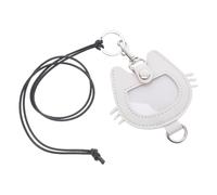 ARTSEWPLY Pet Hair Storage Keychain White Leather Pet Keepsake Keyring Memorial Ornament for Cat and Dog Lovers Secure Hair Container with Stylish Design Lasting Tribute Souvenir