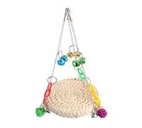 ARTSEWPLY Pet Parrot Swing Toy with Bell, Bite-resistant Rattan Wicker Ball Hanging Bird Chewing Toy for Cage, Suitable for Parakeets, Cockatiels, and Small Birds
