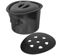 ARTSEWPLY Plastic Bedpan Pot with Lid for Elderly, Convenient to Carry, Practical Use for Bedside Commodes and Hospital Care, Sturdy Black Urine Bucket