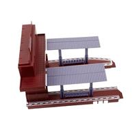 ARTSEWPLY Plastic Train Platform Model Accessory Pretend Train Platform Building for Durable Plastic Railway Station Playset Enhances Imagination Problem Solving Skills