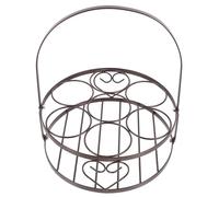 ARTSEWPLY Portable Beer Rack Basket with Handle Iron Frame Beer Carrier for Bottles Outdoor Picnic Drink Holder Decorative and Practical Beverage Caddy for Home and Parties