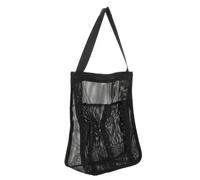 ARTSEWPLY Portable Quick-Dry Mesh Shower Tote Bag with Compartments, Hanging Gym Shower Caddy for Men and Women, Beach and Camping Organizer with Pockets, Black Mesh Handbag for Travel and