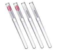 ARTSEWPLY Portable Silicone Lip Brush Set 4pcs with Lids, and Pink Heads, Reusable Lipstick Applicators for Women’s Makeup and Lip Mask Application