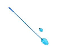 ARTSEWPLY Portable Telescopic Fishing Net Pole with Bait Casting Spoon Aluminum Alloy Silicone Construction Precise Bait Placement Tool for Travel Fishing Compact Blue Mini Fish Pole