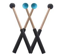 ARTSEWPLY Practical Percussion Accessories for Marimba and Tongue Drum of Universal Drum Mallets 2 Pairs with Smooth Wooden Handles and Rubber Heads Suitable for Beginners