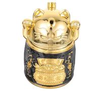 ARTSEWPLY Press-type Toothpick Dispenser Creative Holder with Pop-up Function for Home Kitchen Dining Table Vintage European Embossed Design Fade-resistant Case in Gold Black
