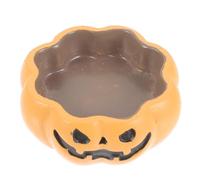 ARTSEWPLY Pumpkin Reptile Bowl Water Dish for Small Turtles Lizards Snakes with Textured Surface Stable Feeding Container for Halloween Pet Reptiles