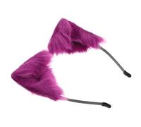 ARTSEWPLY Purple Handmade Faux Fur Cat Ear Headband for Cosplay Party Girls Soft Plush Animal Hairband Unique Hair Decor Festival Accessories