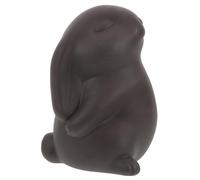 ARTSEWPLY Purple Sand Handmade Tea Pet Rabbit Figurine Stoneware Tea Table Statue with Water Absorption Mini Cute Bunny Ornament for Home and Office Decor