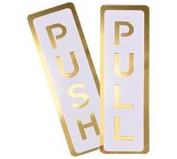 ARTSEWPLY Push Pull Door Sign Modern with Mirror Finish Acrylic 2pcs Stylish Entrance Sign and Double Layered Design, Easy to Clean Push Pull Label Stickers for Stores and Offices