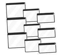 ARTSEWPLY PVC Pencil Pouch Set Zipper, Black Pen Case Organizer for Travel and Dormitory, Multi-Size Pen Bags Storage, 9pcs Stationery Holder for Students and Professionals