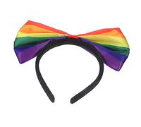 ARTSEWPLY Rainbow Bow Headband for Women and Men, Colorful Pride Hair Accessory Striped Six-color Design, Suitable for Festival, Party, and Dress-up