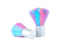 ARTSEWPLY Rainbow Color Nail Art Dust Brush 2Pcs 4.5 X 6.2Cm Nylon Cleaning Dust Tool for Professional Nail Art and DIY Home Use
