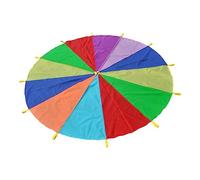 ARTSEWPLY Rainbow Parachute Diameter for Outdoor Activities Durable Play Parachute for Group Exercise Early Education Vibrant Colors Fun for Parties Sports