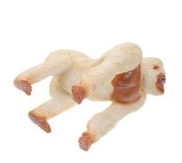 ARTSEWPLY Realistic White Gorilla Model Toy Soft Rubber Filled Chimpanzee Figurine Simulation Wildlife Animal Figure for Boys and Girls Educational Display