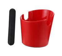 ARTSEWPLY Red Coffee Knock Box Espresso Grounds Disposal Bin for Home Bar Cafe Use Easy to Clean Coffee Powder Container with Smooth Surface Heat and Impact Resistant