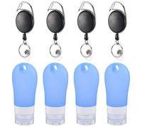 ARTSEWPLY Refillable Silicone Shower Gel Bottles with Carabiner Clip Squeezable Containers for Travel Toiletries Lightweight Subpackage Storage for Shampoo Lotion Face Wash Body Wash