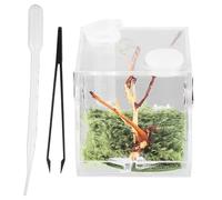 ARTSEWPLY Reptile Breeding Box Set Spider Terrarium and Non-Catching Mini Habitat Medium Size Insect Supply for Florida Jumping Spiders Branch Style Design 3pcs Kit Random Style