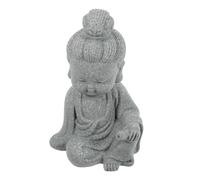ARTSEWPLY Resin Mini Buddha Statue for Home Desktop Decor, Small Grey Stone Buddha Figurine Ornament, Zen Resin Craft Sculpture for Office and Living Room
