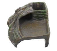 ARTSEWPLY Resin Turtle Basking Platform with Climbing Ramp Reptile Hideout Cave Stable Habitat for Turtles Small Snakes Lizards Aquarium Terrarium Decoration