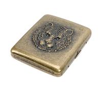 ARTSEWPLY Retro Embossed Metal Cigarette Case with Tiger Design, 20pcs Protective Storage Box for Tobacco, Portable Alloy for Men and Travel Use