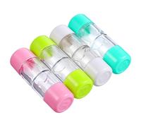 ARTSEWPLY Rgp Lens Storage Case 4pcs Set with Pink White Blue Green Protective Hard Lens Travel Container for Daily Use