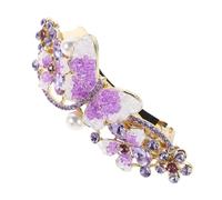 ARTSEWPLY Rhinestone Butterfly Ponytail Holder Clip Elegant Spring Hair Barrette for Weddings Parties Lightweight Secure Design for Comfortable All Day Wear