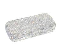 ARTSEWPLY Rhinestone Hard Shell Car Sunglasses Case Stylish Portable Eyeglass Holder Compact Protective Storage for Women Glasses Travel and Auto Use