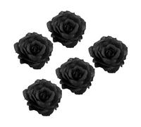 ARTSEWPLY Rose Hair Clip and Rose Brooch 5pcs Black Fabric Artificial Funeral Accessory Floral Decoration for Mourning Attire and Memorial Events