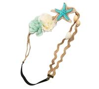 ARTSEWPLY Shell Pearl Hair Band Elastic Beach Ocean Creature Headband for Women Bridal Wedding Hair Accessory Vacation Hairband