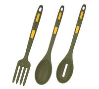 ARTSEWPLY Silicone Pasta Fork and Slotted Spoon Set Flexible Cooking Utensils for Spaghetti Serving Kitchen Utensils Set with Smooth Edges for Home Restaurant Camping Use