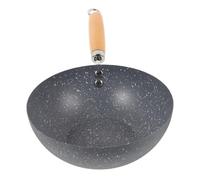 ARTSEWPLY Small Nonstick Marble Pattern Chinese Wok Pan Iron Cooking Pot with Ergonomic Handle for Easy Stir Fry and Everyday Kitchen Use