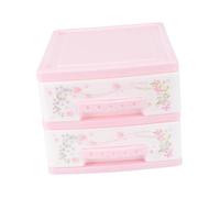 ARTSEWPLY Small Two-layer Makeup Storage Box PP Plastic Multi-purpose Organizer for Hairpins and Cosmetics Desktop Storage Cabinet