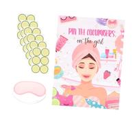 ARTSEWPLY Spa Party Games Pin The Cucumbers Blindfold Poster for Spa Sleepover Kit Fun Interactive Makeup Birthday Party Supplies