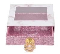 ARTSEWPLY Square Eyelash Case Diamond Handle Pull-Out Paper Lash Box for False Eyelashes Portable Glitter Lash Storage Organizer and Travel